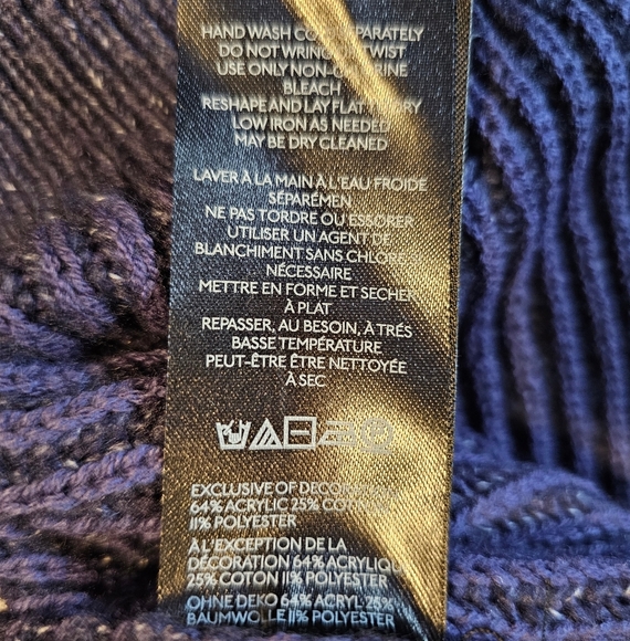 BDG Womens Connor Colorblock Half-Zip Cropped Sweater XS Navy Blue - Picture 10 of 11